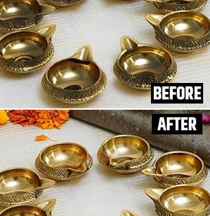 तेलकट-जुनी पितळेची जुनी भांडी- दिवे स्वच्छ चकचकीत करण्याच्या ४ ट्रिक्स; प्रसन्न पुजेची तयारी
