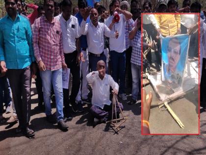 There was a betrayal, a symbolic funeral of Vishwas Katkar, convener of the employee Coordinating Committee in Latur | विश्वासघात झाला, लातुरात कर्मचारी समन्वय समितीचे निमंत्रक काटकर यांची प्रतीकात्मक अंत्ययात्रा