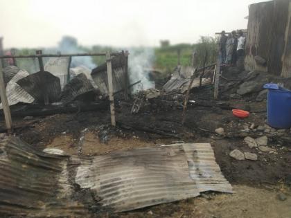 Nine animals burn in the fire in the farm field | आखाड्याला लागलेल्या आगीत नऊ जनावरे होरपळली; उन्हामुळे जनावरांना वेदना झाल्या असह्य