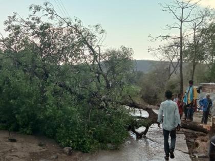 Nanded district again hit by hailstorm; remaining crops are also destroyed | नांदेड जिल्ह्याला पुन्हा गारपीटीचा तडाखा; उरलीसुरली पिकेही उद्ध्वस्थ