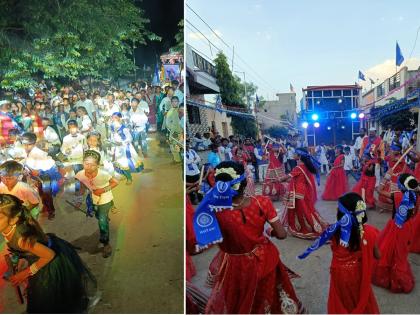 Children's layzim and traditional dance attracted attention; Aranwadi's Bhim Jayanti 35 years of tradition | चिमुकल्यांच्या लेझीम अन् पारंपारिक नृत्याने लक्ष वेधले; आरणवाडीच्या भीमजयंतीला ३५ वर्षांची परंपरा 