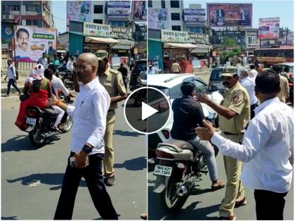 Video - Traffic jam at Alephata Chowk, Parner MLA Nilesh Lanka came down on the road | Video - आळेफाटा चौकात ट्राफिक जाम, पारनेरचे आमदार निलेश लंके भरउन्हात उतरले रस्त्यावर