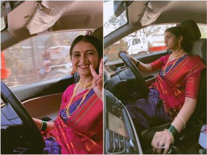 Let's go for a long drive... The video of Rinku Rajguru driving in Marathmola look is going viral | लाँग ड्राइव्ह पे चल... मराठमोळ्या लूकमध्ये रिंकू राजगुरुने चालवली गाडी, व्हिडीओ होतोय व्हायरल