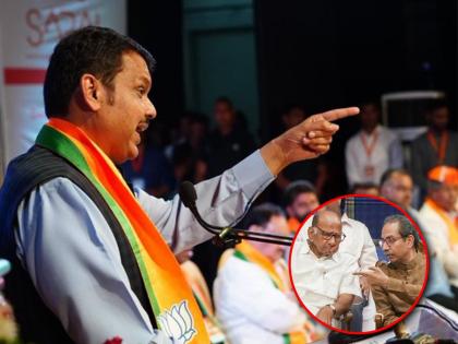 No one becomes the king of the forest by force; Devendra Fadnavis attacks Uddhav Thackeray, Sharad Pawar in BJPs meeting | उसन्या बळावर कोणी जंगलाचा राजा बनत नाही; फडणवीसांचा ठाकरे, पवारांवर हल्लाबोल