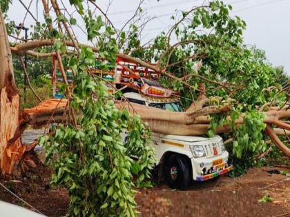 Storm surge in Marathwada; Two were killed by lightning, while 15 animals were killed | मराठवाड्यात वादळाचे थैमान; वीज पडून दोन ठार, तर १५ जनावरे दगावली