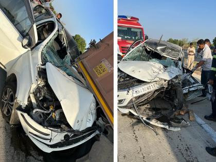 Accident on Samruddhi Mahamarg for the second day in a row, a speeding car rammed into a vertical container, a young woman was killed | 'समृध्दी'वर सलग दुसऱ्या दिवशी अपघात; भरधाव कार उभ्या कंटेनरवर धडकली, तरूणी ठार