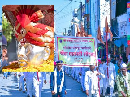 Gajanan Maharaj's palanquin, the devotional ceremony was colorful due to Ashadhi Vari | गजानन महाराजांची पालखी, आषाढी वारीमुळे परळीत रंगला भक्तीसोहळा