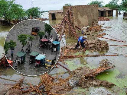 pakistan monsoon heavy rain clouds raining like disaster 101 people died broken rain record in lahore | पावसाचे थैमान! पाकिस्तानात महापूर, घरांचं मोठं नुकसान; 101 जणांचा मृत्यू, 180 जखमी