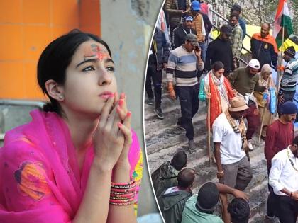Sara ali khan visits amarnath temple in jammu and kashmir video viral netizens praises her | बाबा बर्फानीच्या रंगात भक्तीमय झाली सारा अली खान, अमरनाथ यात्रेचा व्हिडीओ व्हायरल