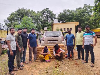 A car carrying marijuana worth 15 lakhs from Chhattisgarh was caught, police action in remote Asaralli | छत्तीसगडहून १५ लाखांचा गांजा घेऊन आलेली कार पकडली, अतिदुर्गम असरअल्लीत पोलिसांची कारवाई