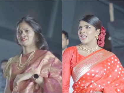 Two dancers who rock Maharashtra on the same stage; Madhuri Pawar falls heavily on Gautami Patil | महाराष्ट्र गाजवणाऱ्या दोन नृत्यांगना एकाच मंचावर; गौतमी पाटीलवर भारी पडली माधुरी पवार