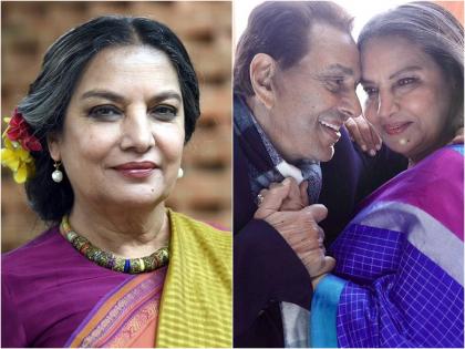 Shabana azmi shares throwback photo with dharmendra amid lip kiss scene | लिपलॉक सीननंतर शबाना आझमी यांनी शेअर केला धर्मेंद्र यांच्यासोबतचा तो फोटो, म्हणाल्या-