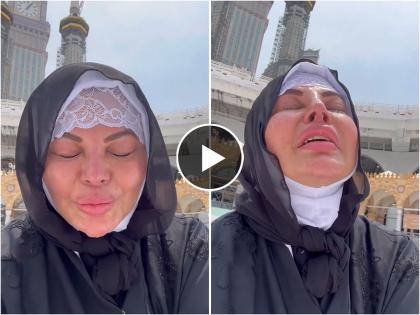 Rakhi Sawant cried badly during umraah mecca for adil khan durrani fake marriage and allegations | Video - "मी काय करू? त्याने माझं आयुष्य उद्ध्वस्त केलं"; राखी ढसाढसा रडली, मागितला न्याय