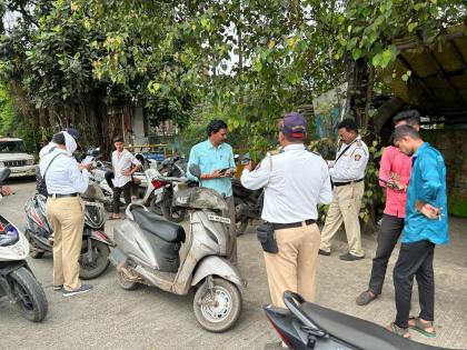 Traffic department slapped those who violate traffic rules in Kalyan | कल्याणमध्ये वाहतूकीचे नियम धाब्यावर बसविणाऱ्यांना वाहतूक शाखेचा दणका