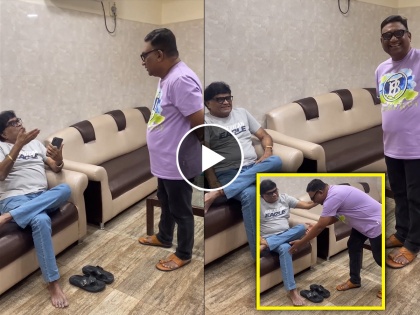 Ashok saraf bhau kadam meets video goes viral on social media | याला म्हणतात संस्कार! अशोक मामांना पाहताच भाऊ कदम त्यांच्या पाया पडला, व्हिडीओ पाहून नेटकरी म्हणाले...