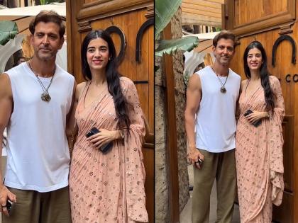 Hrithik roshan seen girlfriend saba azad video viral | होणाऱ्या सासूबाईंच्या बर्थ डे पार्टीत साडी नसून पोहोचली ह्रतिक रोशनचा गर्लफ्रेंड, व्हिडिओ होतोय व्हायरल