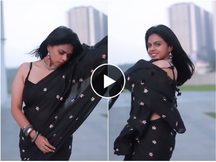marathi actress rutuja bagwe share black saree look video | वाऱ्यावर उडणारा पदर अन् मोकळे केस; ऋतुजा बागवेच्या साडीतील लूकने वेधलं नेटकऱ्यांचं लक्ष