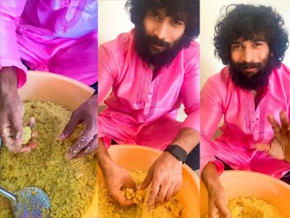 bigg boss fame marathi actor Vishal Nikam is also skilled in cooking video viral | अभिनयासह पाककलेतही निपूण आहे विशाल निकम; बेसनाचे लाडू वळतानाचा व्हिडीओ व्हायरल