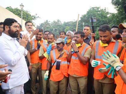 "We have to clean the whole of Mumbai", review of municipal measures by Chief Minister Eknath Shinde | "संपूर्ण मुंबई आपल्याला स्वच्छ करायची आहे", मुख्यमंत्र्यांकडून पालिकेच्या उपाययोजनांची पाहणी 