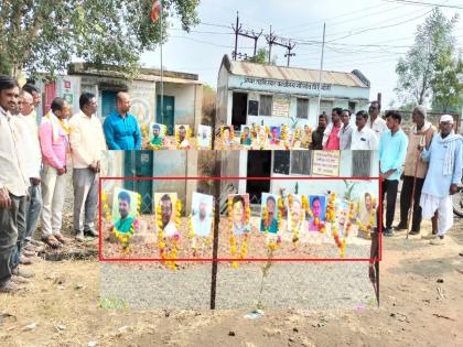 Farmers preparing to sell their organs paid tribute to themselves in Hingoli before leaving Mumbai | कर्जफेडीसाठी अवयव विक्रीची तयारी, मुंबईला जाताना शेतकऱ्यांनी स्वतःला वाहिली श्रद्धांजली