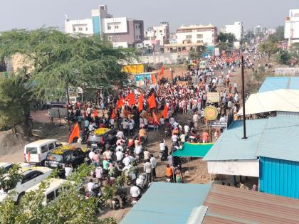 Jarange Patil's procession entered Ahmednagar city | जरांगे पाटलांची पदयात्रा अहमदनगर शहरात दाखल