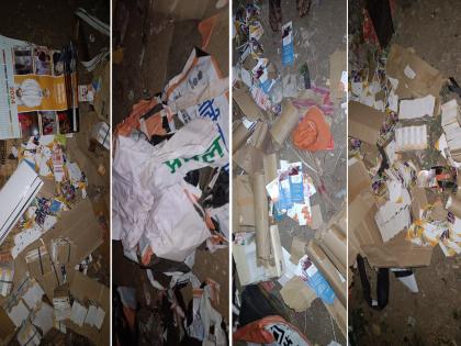 Sensational! 'Aapla Sankalp, Vikasit Bharat' Yatra materials worth lakhs of rupees on garbage | खळबळजनक!'आपला संकल्प, विकसित भारत' यात्रेतील लाखों रुपयांचे साहित्य उकिरड्यावर 