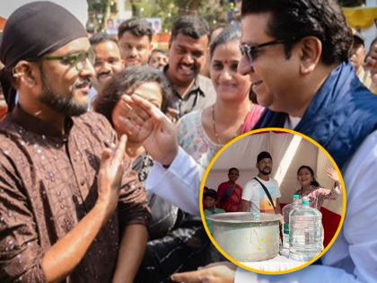 Raj Thackeray's visit topopular Marathi celebrity couple Swati Deval and Tushal Deval Misal Stall In Borivali | क्या बात है! मराठीतल्या सेलिब्रिटी जोडीच्या मिसळ स्टॉलला राज ठाकरेंची भेट, दिल्या खास शुभेच्छा