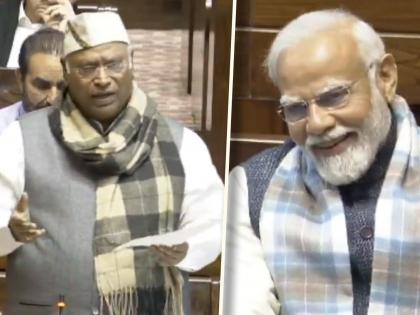 Congress president Mallikarjun Kharge said when BJP crossed 400, Prime Minister Narendra Modi started laughing | Video: राज्यसभेत मल्लिकार्जुन खरगे म्हणाले, 'यावेळी भाजप ४०० पार...', पीएम मोदीही हसायला लागले