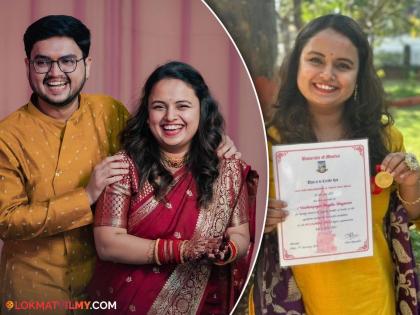 Prathamesh Laghate shared a post for his wife singer Mugdha Vaishampayan after receiving a gold medal from Mumbai University | 'बायको मनापासून अभिनंदन...', मुग्धा वैशंपायनला गोल्ड मेडल मिळाल्यानंतर पती प्रथमेशची खास पोस्ट