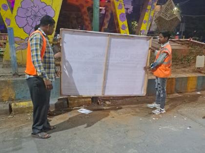 Action on 904 flexes, banners, posters from Thane municipal area | ठाणे महापालिका क्षेत्रातून ९०४ फ्लेक्स, बॅनर्स, पोस्टरवर कारवाई