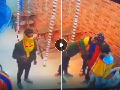 miscreants looted pizza shop at gunpoint in ghaziabad video viral cctv tied towel on face wore helmet | Video - खळबळजनक! 'ते' दोघं अचानक पिझ्झा शॉपमध्ये घुसले, धमक्या देत केली लूटमार