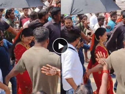Rashmika Mandanna Aka Shrivalli First Look From Pushpa 2 Viral On Social Media | 'पुष्पा २'च्या श्रीवल्लीचा पहिला लूक आला समोर, चित्रपटाच्या सेटवरचा व्हिडीओ व्हायरल