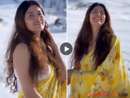 A snowy mountain and a Bollywood song; Abhigyan wore a saree and did an amazing reel in Kashmir | अभिज्ञाला पडली बॉलिवूड साँगची भूरळ; साडी नेसून बर्फाच्छदित डोंगरांमध्ये केलं भन्नाट रील