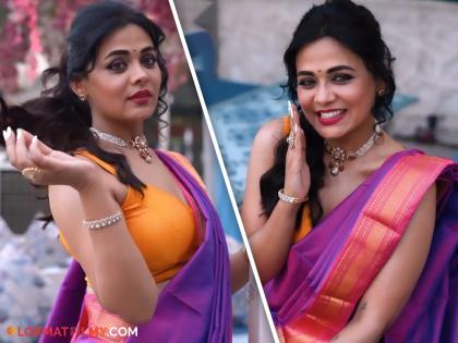 marathi actress prarthana behere gulabi saree love share video | प्रार्थना पडली गुलाबी साडीच्या प्रेमात; शेअर केला ट्रेंडिंग गाण्यावर व्हिडीओ