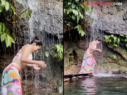 Srivalli, aka Rashmika, shared the cutest video on Earth Day, enjoying in a waterfall | चिंब भिजलेले रूप सजलेले, श्रीवल्लीच्या अदा पाहून चाहत्यांच्या हृदयाचा चुकला ठोका