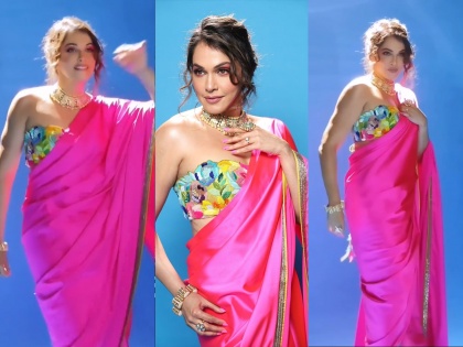 bollywood actress Isha Koppikar performed a Bollywood style dance on a gulabi saree song | 'गुलाबी साडी'वर इशा कोप्पीकरने केला बॉलिवूड स्टाइल डान्स; व्हिडीओ पाहून नेटकरी झाले थक्क