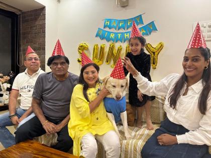 Nivedita Saraf celebrated her pet dog's birthday | निवेदिता सराफ यांनी पाळीव श्वानाचा साजरा केला हटके वाढदिवस! सेलिब्रेशनचा फोटो व्हायरल…