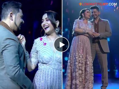 dance-deewane-4-madhuri-dixit-husband-shri-ram-nene-kissed-on-set-couple-romantic-dance-viral | पहिल्यांदाच ऑनकॅमेरा डॉ. श्रीराम नेनेसोबत रोमॅण्टिक झाली माधुरी; व्हिडीओ होतोय व्हायरल