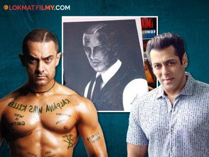 salman-khan-painting-skills-madhe-a-portrait-of-aamir-khan-s-ghajini-avatar | सलमानने कागदावर रेखाटलं होतं आमिरच्या 'गजनी' लूकचं चित्र; 2008 सालचं पेटिंग होतंय व्हायरल