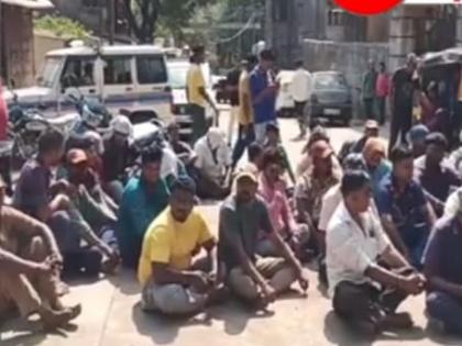 Protest by Konark Envyra Company workers in Ulhasnagar | उल्हासनगरात कोणार्क एनव्हायरा कंपनीच्या कामगारांचे आंदोलन