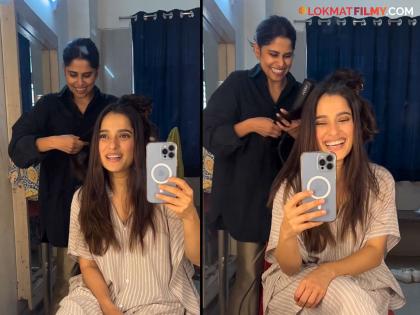 Sai Tamhankar became Priya Bapat's hair stylist, the video is going viral | सई ताम्हणकर बनली प्रिया बापटची हेअर स्टायलिस्ट, व्हिडीओ होतोय व्हायरल