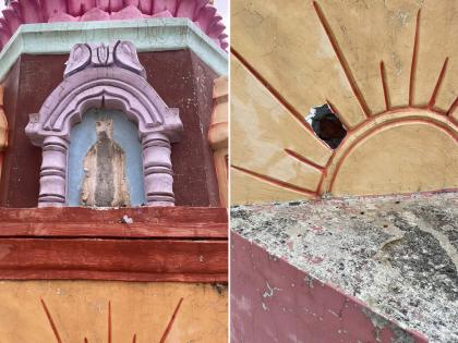 Lightning struck Hanuman temple in Jalgaon, children playing were saved | जळगावात हनुमान मंदिरावर वीज कोसळली, खेळणारी मुलं बालंबाल बचावली