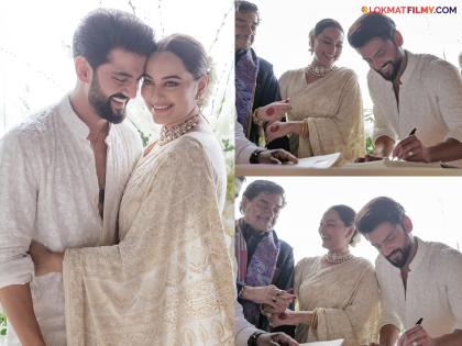 Sonakshi Sinha and Zaheer Iqbal got married on June 23, 2024 See Wedding And Photos Videos | Sonakshi Sinha & Zaheer Iqbal Wedding : ना हिंदू, ना मुस्लीम; सोनाक्षी सिन्हा आणि झहीर यांनी नोंदणी पद्धतीने केलं लग्न