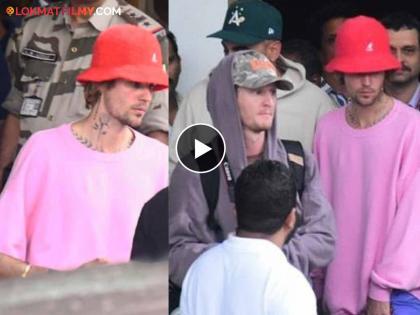 Justin Bieber at Mumbai Airport video viral will perform tonight for Anant and Radhika’s sangeet ceremony | Mumbai Airport Justin Bieber : विमानतळावर दिसला जस्टिन बीबरचा स्वॅग, व्हिडिओ व्हायरल