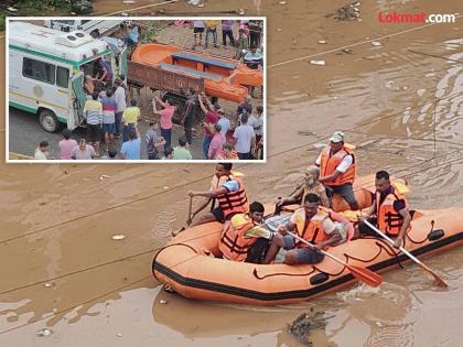 Bhamragarh surrounded by flood, rescue team shifted 200 citizens to safety | भामरागडला पुराचा वेढा, बचाव पथकाने २०० नागरिकांना हलविले सुरक्षास्थळी