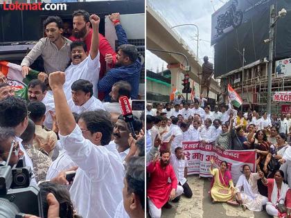 Congress aggressively protested by blocking the road over the threat to kill Rahul Gandhi | राहुल गांधींना जीवे मारण्याच्या धमकीवरून काँग्रेस आक्रमक, रस्ता रोको करीत निषेध