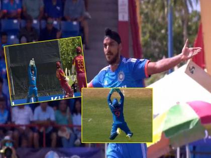  WI vs IND 2023, 4th T20I Sanju Samson gives West Indies the first blow with a stunning catch of kyle mayers off Arshdeep Singh  | लय भारी 'उडता संजू'...! अर्शदीपचा 'स्वॅग' सॅमसनची अप्रतिम कॅच अन् सगळेच 'शॉक'