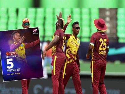 T20 World Cup 2024 WI vs Uganda West Indies win big against Uganda, akeal hussain takes 5 wickets  | WI vs Uganda : 39 ALL OUT! 'अकेला' हुसैन! नवख्या संघाला स्वस्तात गुंडाळलं; विडिंजचा मोठा विजय 