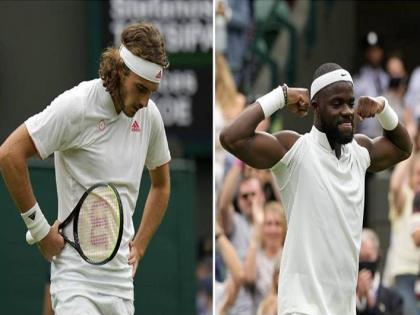 American Frances Tiafoe knocks off No 3 Stefanos Tsitsipas in Wimbledon first round | Wimbledon : फ्रेंच ओपन स्पर्धेतील उपविजेता स्टेफानोस त्सित्सिपास विम्बल्डनच्या पहिल्याच फेरीत बाद