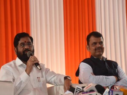 CM Eknath Shinde and Deputy CM Devendra Fadnavis interacted with the media in Nagpir today in the background of the winter session. | Winter Session Maharashtra 2022: शेतकरी, सीमावाद, लोकायुक्त कायदा; अधिवेशनाआधी शिंदे-फडणवीसांची पत्रकार परिषद